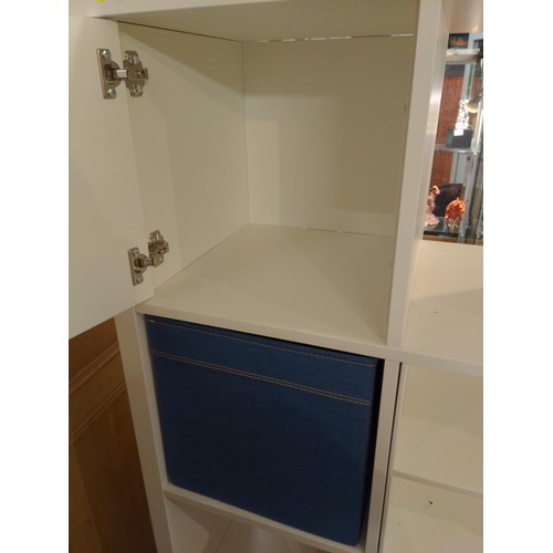 500 - Contemporary cube storage/display unit. With 2 drawers, cupboard & 3 fabric storage containers. ... 