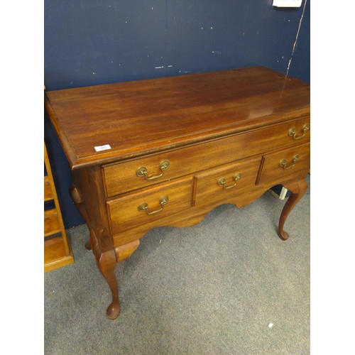 507 - Mahogany 1 over 3 small sideboard, raised on cabriole supports with drop handles. W107cm D53cm H84cm