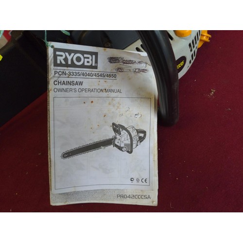 360A - Ryobi PCN3335 petrol chainsaw. Sold in working order.