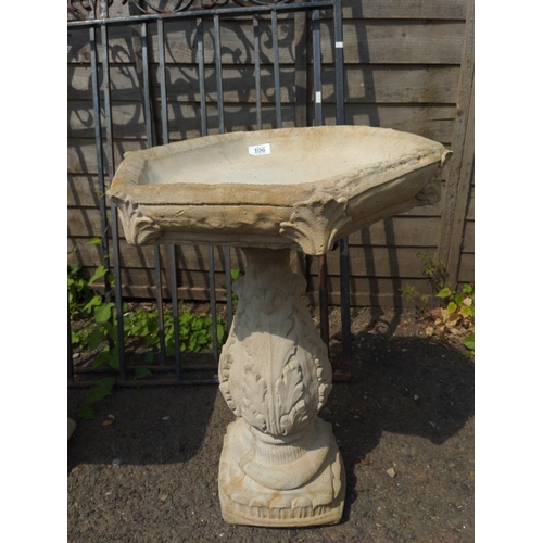 106 - hexagonal Pedestal birdbath D40cm x H61cm