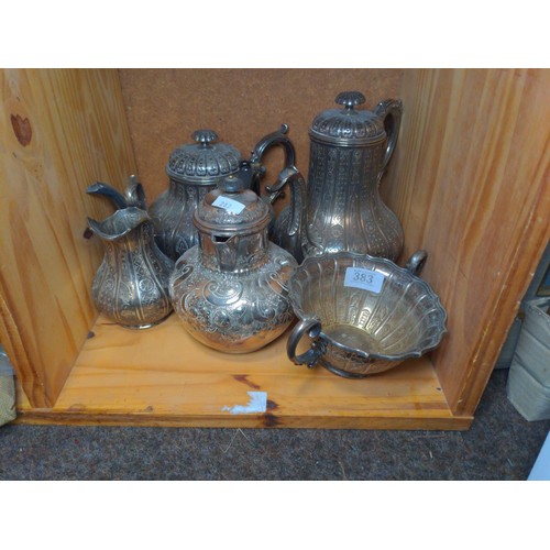 383 - Silver plated coffee ware.