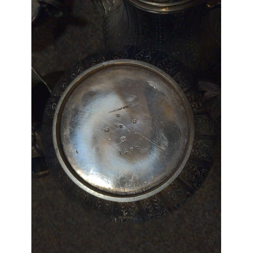 383 - Silver plated coffee ware.