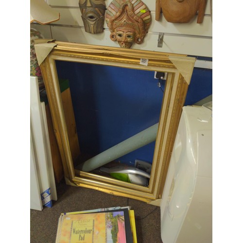 394 - Collection of artists canvases x 6 as new, two large ornate frames, and five quality artists waterco... 