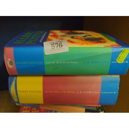 576 - 7 Harry Potter books inc. 3 hardbacks.