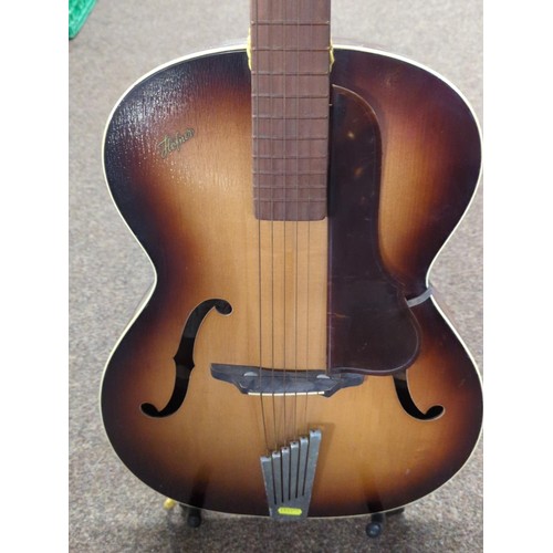 644 - Hofner acoustic guitar set up for Jazz/slide 1950's with finger plate.