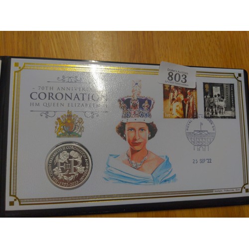 526 - Harrington & Byrne Queen Elizabeth II's 70th Anniversary of Coronation Silver-Plated Coin Cover,... 