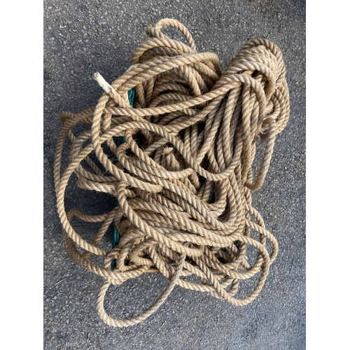 354 - One hundred and twelve metres long by 2.5 cm diameter of Manilla rope unused . Two ton breaking stra... 