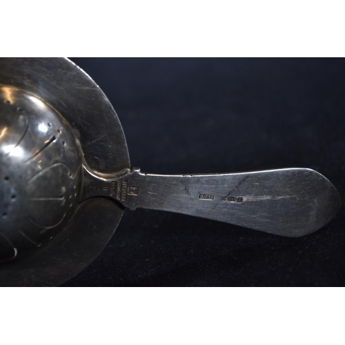 621 - Georg Jensen Ltd Denmark 'Continental (Antik)' pattern tea strainer, import marks for London 1932, l... 