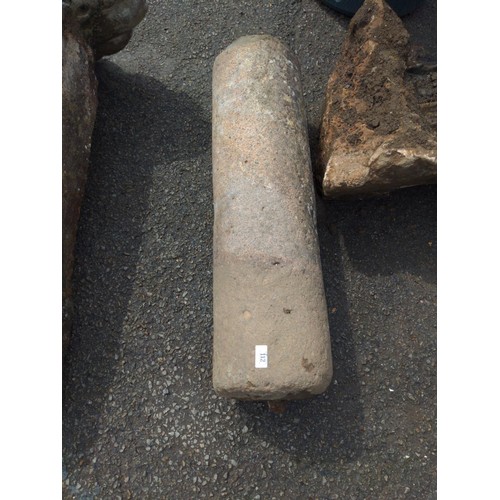 112 - Granite roller, Roller/pillar only L86cm x D23cm