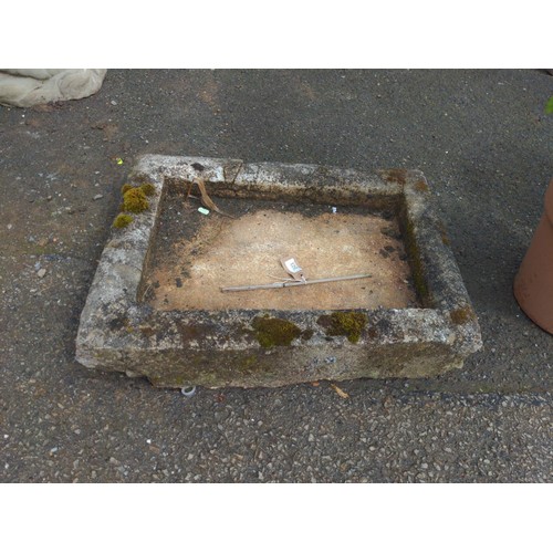 120 - Concrete trough W69cm x D52cm x H16cm