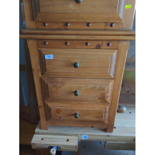 162 - Pair of pine three drawer bedside units L52 X D36 x H61cm