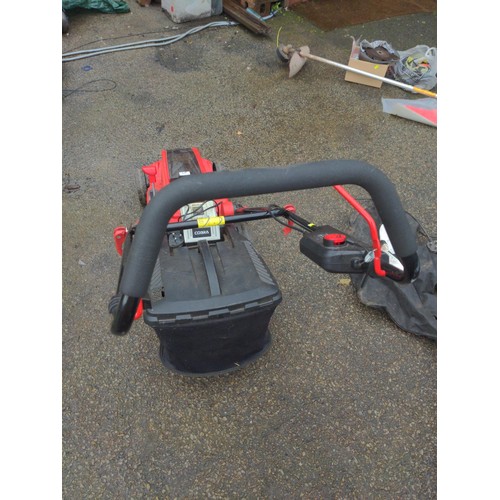 179 - Cobra battery operated lawnmower with grass collector and charger