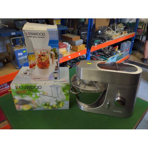 209 - Kenwood Chef + two attachments food processor & liquidiser + recipe book