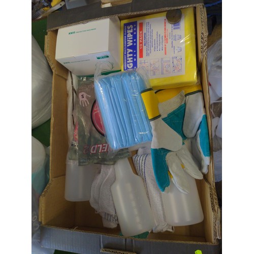 323 - quantity of cleaning products Inc Spray bottles, masks, cloths etc..