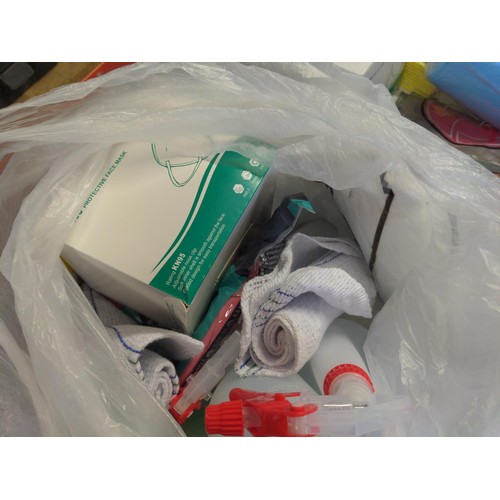 323 - quantity of cleaning products Inc Spray bottles, masks, cloths etc..