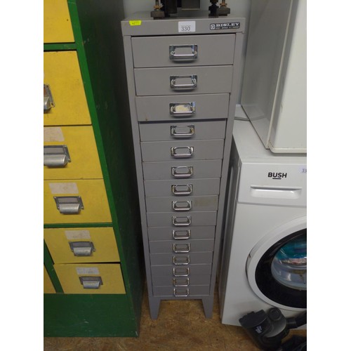 330 - 15 drawer Bisley unit W28cn xD41cm x H120