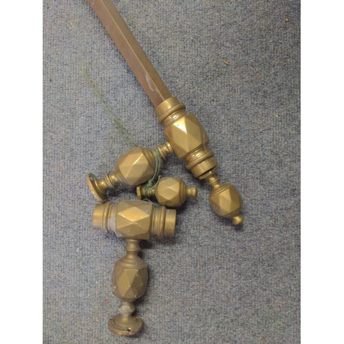 337 - Brass square curtain pole