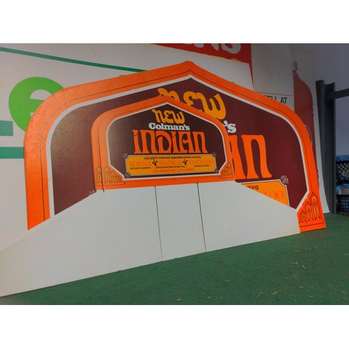 344 - Large quantity of vintage advertising cardboard signs and paper signs, Inc Jif lemon juice, Colemans... 