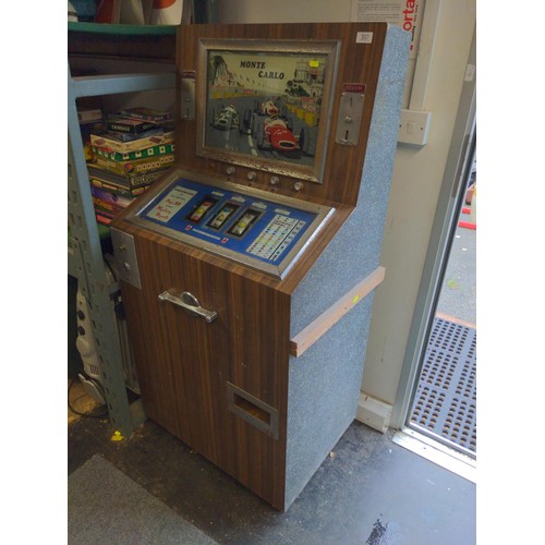 357 - Ace Vintage Monte Carlo Fruit machine takes sixpence or token 