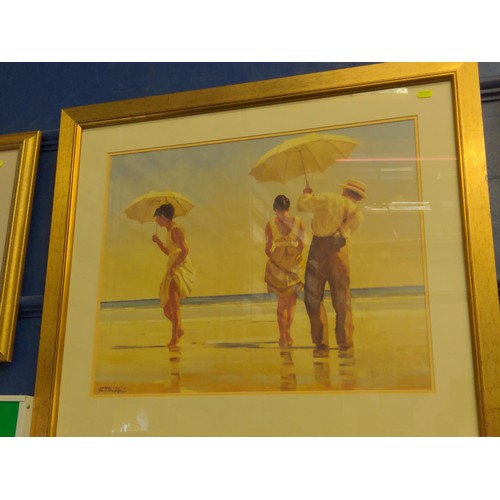 406 - Jack Vettriano print 'Mad Dogs', mounted and framed 84 x 72.5cm