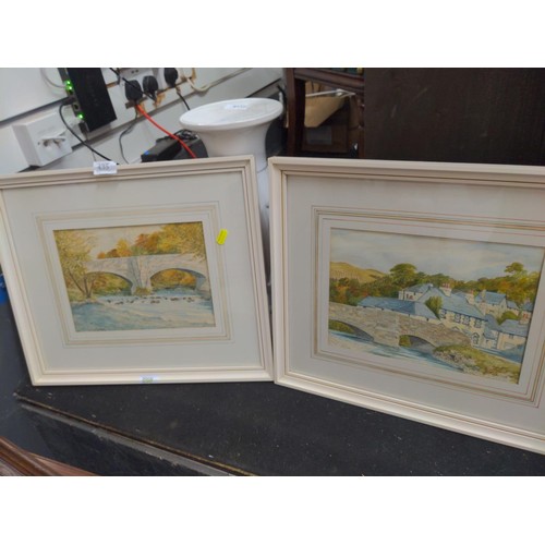 435 - two original watercolours by artist signed on bottom right of local river scenes.