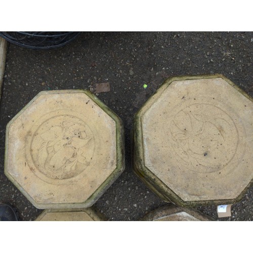 84 - 11 x concrete hexagonal stepping stone slabs 