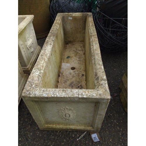 85 - Rectangular concrete planter 75cm x 25cm x H25cm 