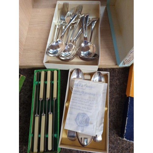 494 - 3 boxes of silver plated cutlery