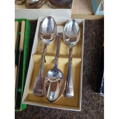 494 - 3 boxes of silver plated cutlery