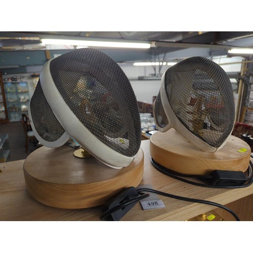 498 - Pair of fencing mask lights