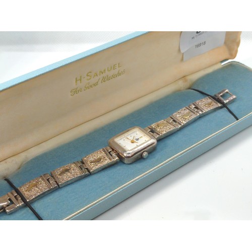 556 - 925 silver case & strap wristwatch, with Japanese Miyota movement, case width 18mm, gross w... 