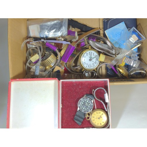 563 - Box of various watches, straps etc