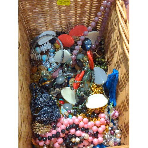 611 - Basket of costume jewellery