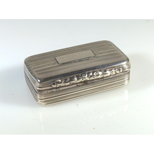 615 - William IV silver snuff box, TS, Birmingham 1835, 5.5cm wide, 45.25 grams