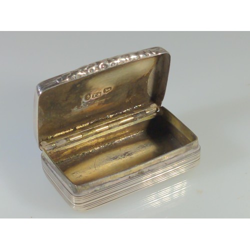 615 - William IV silver snuff box, TS, Birmingham 1835, 5.5cm wide, 45.25 grams