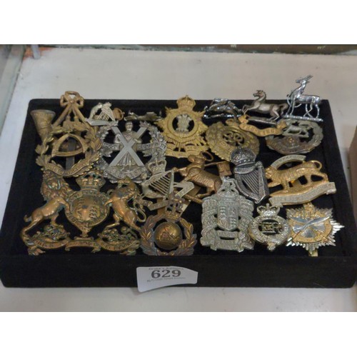 629 - Twenty military cap badges