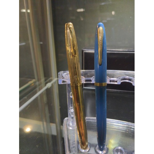 631 - Five 14k gold nibbed Sheaffer pens inc. one Australian and two with rolled gold case