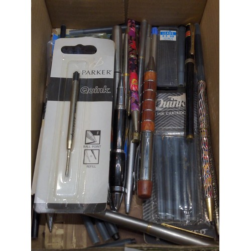 633 - Collection of various ballpoint pens and pencils etc. including a Laguiole wooden ballpoint