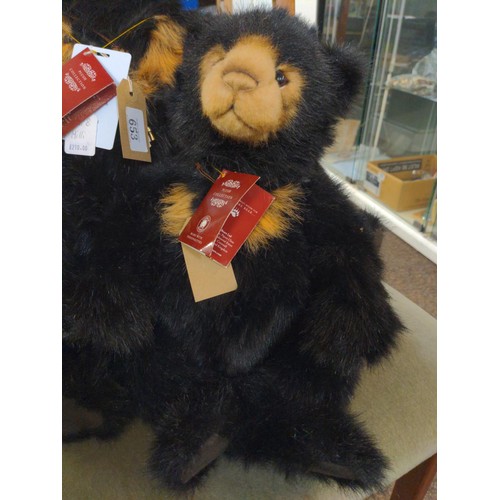 653 - Two Charlie Bear Plush Collection ltd. ed. 'Toni & Milli' Malayan Sun bears, CB19197475, with ta... 