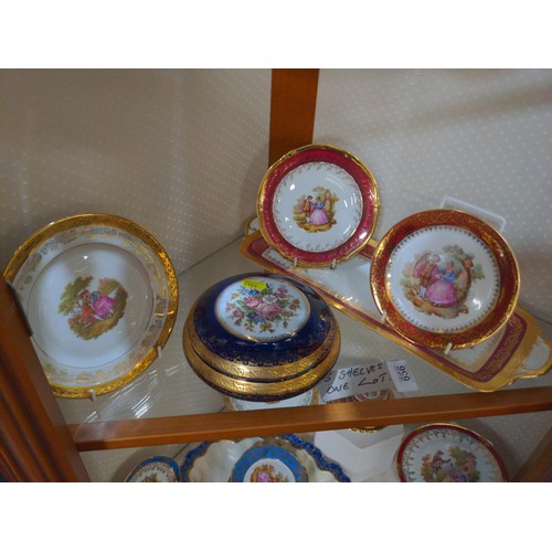 656 - 5 shelves of mixed Limoges ware, display plates, trinket boxes, jugs, vases etc