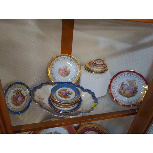 656 - 5 shelves of mixed Limoges ware, display plates, trinket boxes, jugs, vases etc