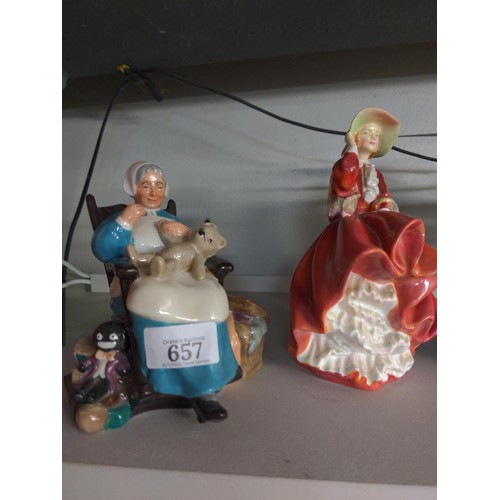 657 - Two Royal Doulton figures, 'Nanny' HN 2221 and 'Top o'the Hill' HN 1834