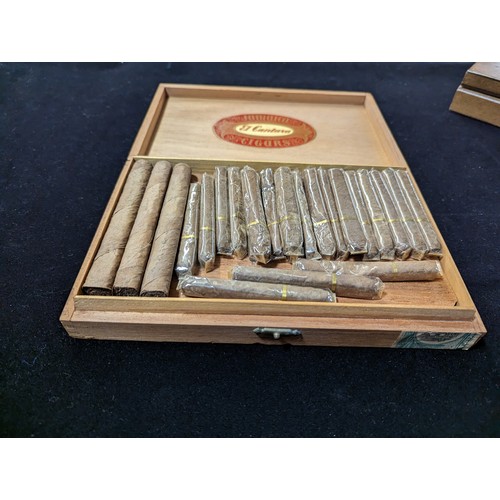 548 - Unsealed Jamaica Cigars El Cantara box containing large and small cigars over two layers