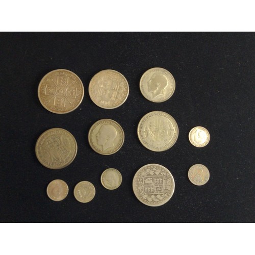 523A - Victorian and other silver coins, gross weight 106.3 grams