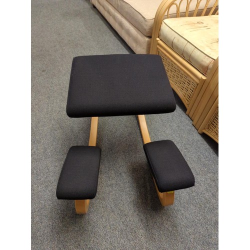 906 - Varier posture stool in black upholstery