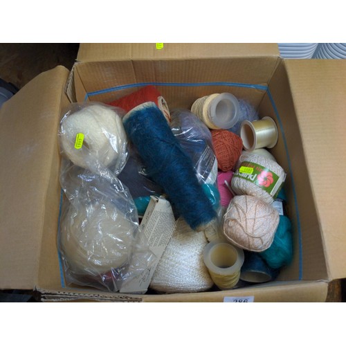 286 - Box full of mixed yarn.