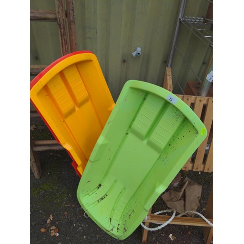 15 - 4 x Sledges inc.. 1 wooden 