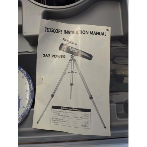 205 - ScienceTech reflector telescope 262 power, in case