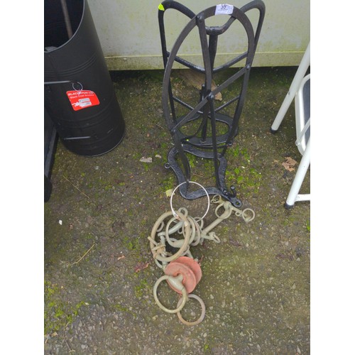 59 - 2 x  saddle racks possibly Victorian + horse Bits