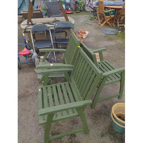 78 - 2 x None folding Winchester collection wooden chairs + 1 x folding wooden garden chair 